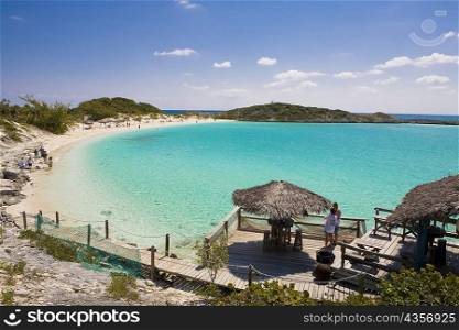 High angle view of a beach, Exuma, Bahamas