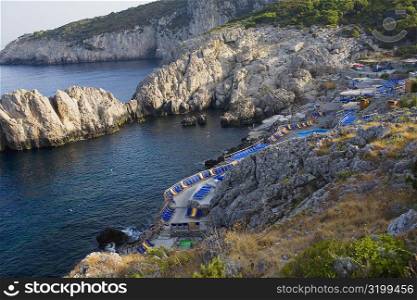 High angle view of a beach, Marine Piccola Beach, Capri, Campania, Italy