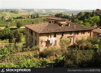High angle view of a building, San Gimignano, Siena Province, Tuscany, Italy