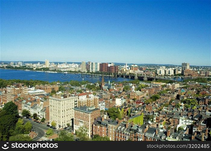 High angle view of a buildings in a city, Boston, Massachusetts, USA