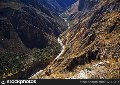 High angle view of a canyon, Colca Canyon, Peru