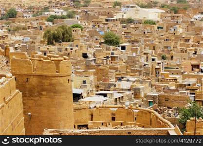High angle view of a city from Jaisalmer Fort, Jaisalmer, Rajasthan, India