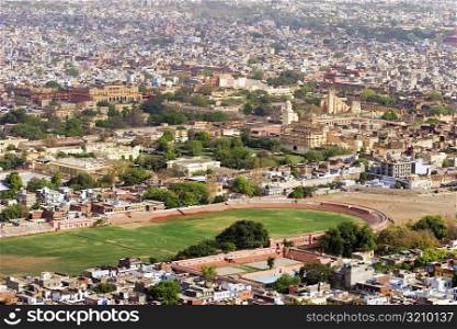 High angle view of a city, Nahargarh Fort, Jaipur, Rajasthan, India