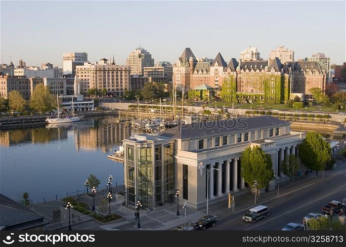 High angle view of a city, Vancouver, British Columbia, Canada