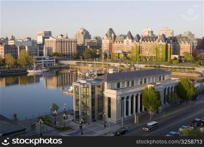 High angle view of a city, Vancouver, British Columbia, Canada