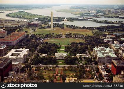 High angle view of a city, Washington DC, USA
