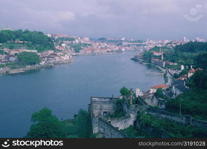 High angle view of a cityscape, Oporto, Portugal