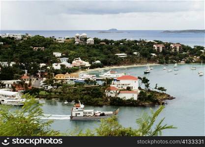 High angle view of a coast, St. John, U.S. Virgin Islands