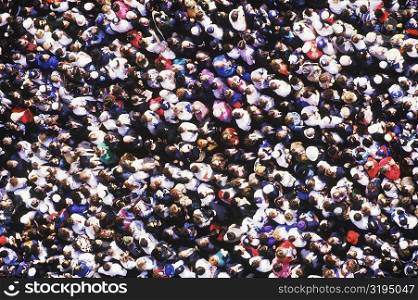 High angle view of a crowd of people