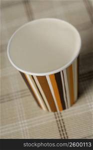 High angle view of a disposable cup