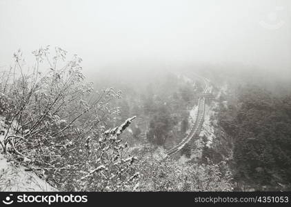 High angle view of a fortified wall, Great Wall Of China, China