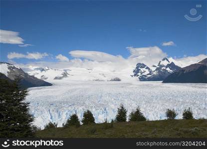 High angle view of a glacier, Moreno Glacier, Argentine Glaciers National Park, Lake Argentino, El Calafate, Patagonia, Argentina