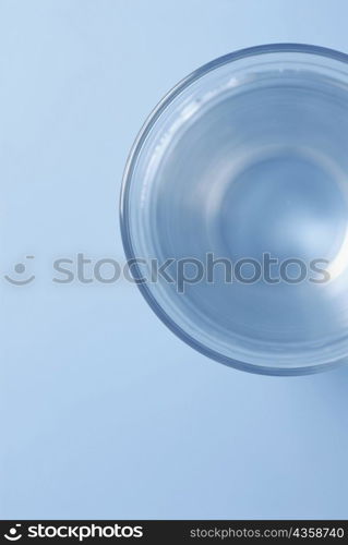 High angle view of a glass of water