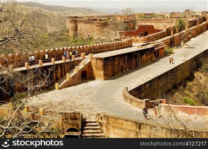 High angle view of a group of people walking, Jaigarh Fort, Jaipur, Rajasthan, India