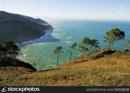 High angle view of a hill on the coast, Spain