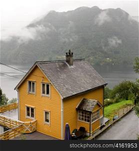 High angle view of a house, Sorfjord, Norway