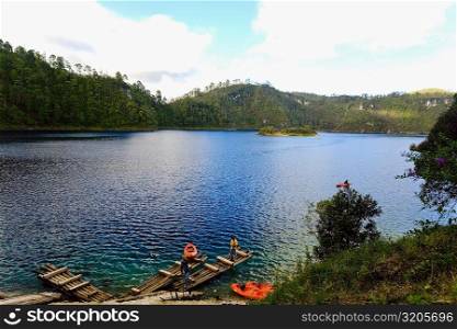 High angle view of a lake, Lagunas De Montebello National Park, Chiapas, Mexico