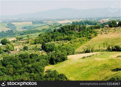 High angle view of a landscape, Siena Province, Tuscany, Italy
