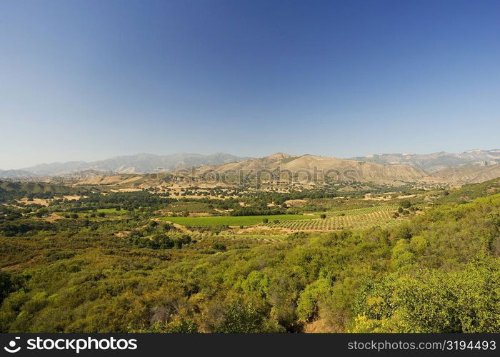 High angle view of a mountain range