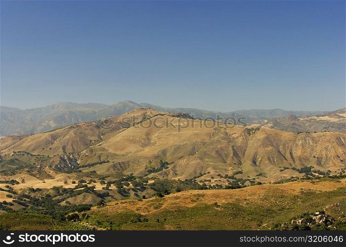High angle view of a mountain range