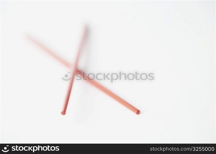 High angle view of a pair of chopsticks