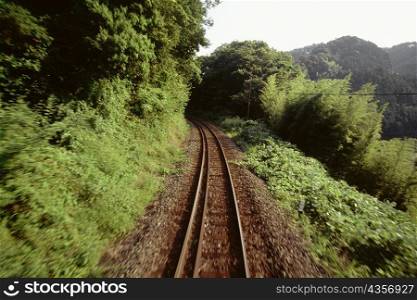High angle view of a railroad track, Kochi, Shikoku, Japan