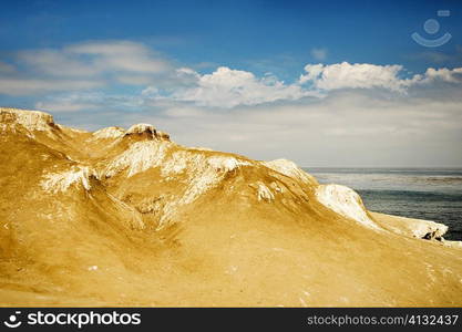 High angle view of a rock formation on a waterfront, La Jolla Reefs, San Diego, California, USA