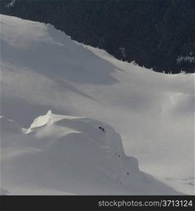 High angle view of a snow covered mountain, Whistler, British Columbia, Canada