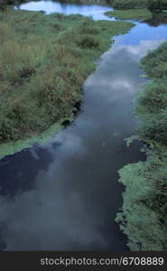 High angle view of a stream