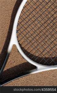 High angle view of a tennis racket