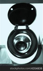 High angle view of a toilet bowl