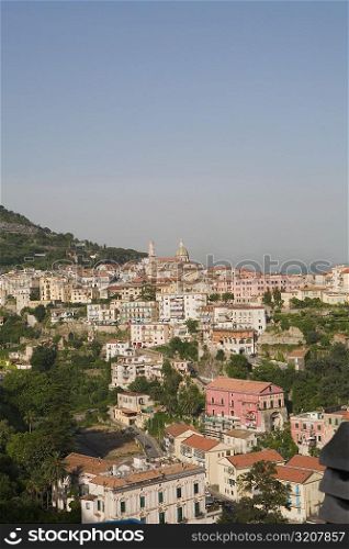 High angle view of a town, Vietri sul Mare, Costiera Amalfitana, Salerno, Campania, Italy