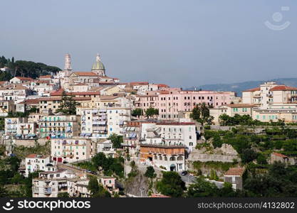 High angle view of a town, Vietri sul Mare, Costiera Amalfitana, Salerno, Campania, Italy