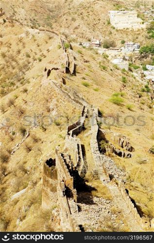 High angle view of a wall, Jaigarh Fort, Jaipur, Rajasthan, India