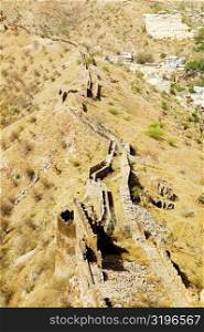High angle view of a wall, Jaigarh Fort, Jaipur, Rajasthan, India