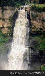 High angle view of a waterfall