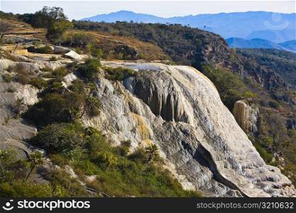 High angle view of a waterfall, Hierve El Agua, Oaxaca State, Mexico