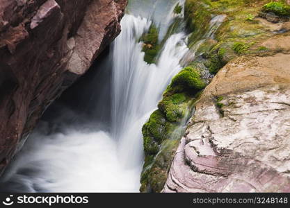 High angle view of a waterfall, Mt Yuntai, Jiaozuo, Henan province, China