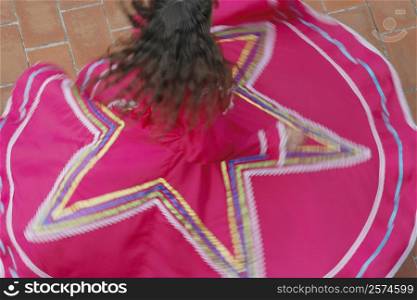 High angle view of a woman dancing