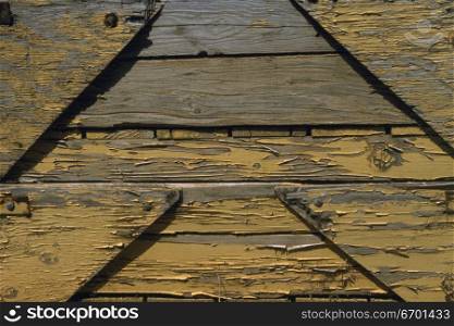 High angle view of a wooden pier