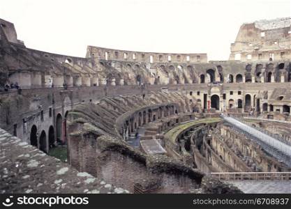 High angle view of an amphitheater, Colosseum, Rome, Italy