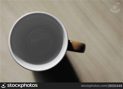 High angle view of an empty coffee cup