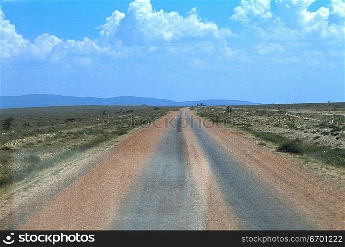 High angle view of an empty country road