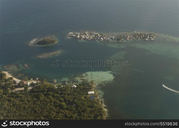 High angle view of an island, Bay Islands, Honduras