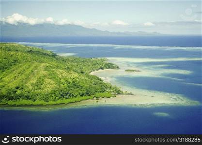 High angle view of an island, Viti Levu, Fiji
