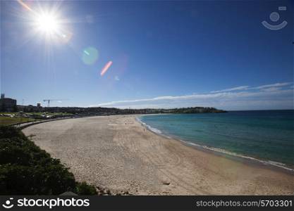 High angle view of Bondi beach on sunny day, Sydney, Australia