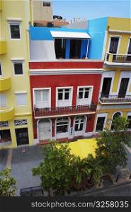 High angle view of buildings along a road, Old San Juan, San Juan, Puerto Rico