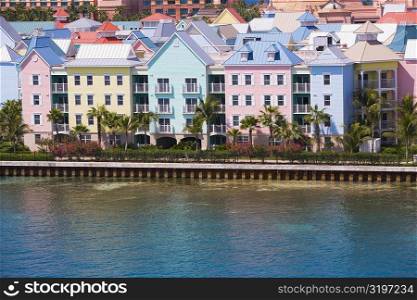 High angle view of buildings at the waterfront, Paradise Island, Bahamas