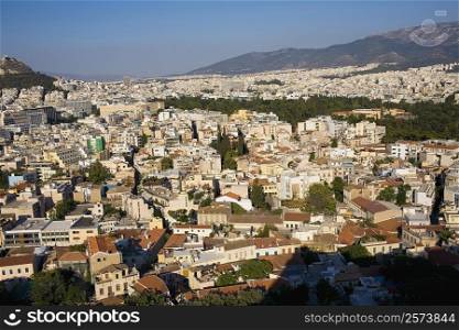 High angle view of buildings in a city, Athens, Greece