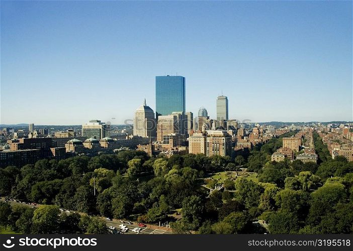 High angle view of buildings in a city, Boston, Massachusetts, USA